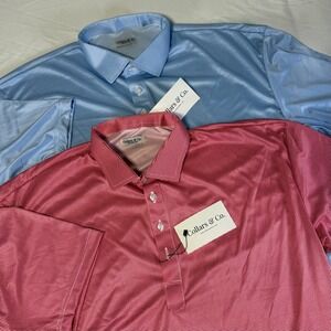 Lot of 2 NWT Collars & Co. Dress Collar Polo Shirts Performance Men's Size 2XLT